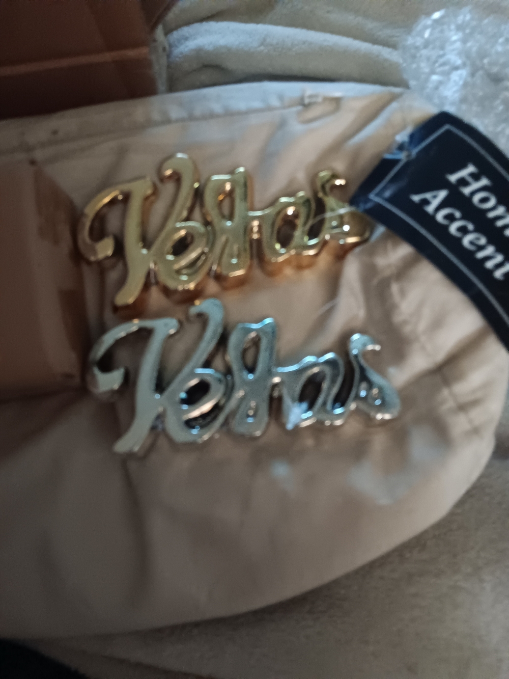 Home Accents Decor "Vegas" Script Metal Accent - Gold and Silver